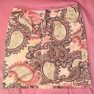 Croft & Barrow watermelon pastel paisley skort size 4